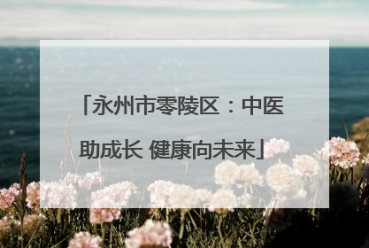 永州市零陵区：中医助成长 健康向未来