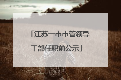 江苏一市市管领导干部任职前公示