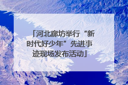 河北廊坊举行“新时代好少年”先进事迹现场发布活动