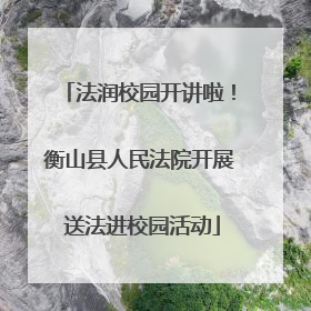 法润校园开讲啦！衡山县人民法院开展 送法进校园活动