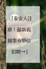 泰安人注意！最新省属事业单位招聘→