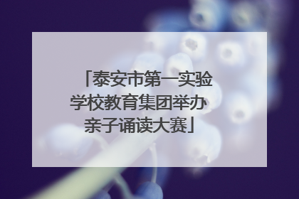 泰安市第一实验学校教育集团举办亲子诵读大赛