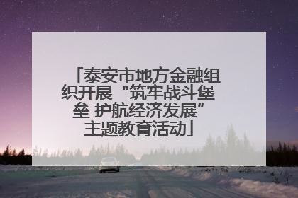 泰安市地方金融组织开展“筑牢战斗堡垒 护航经济发展”主题教育活动