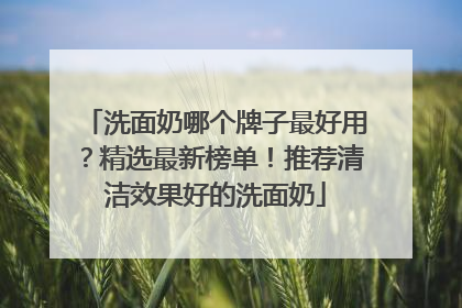 洗面奶哪个牌子最好用？精选最新榜单！推荐清洁效果好的洗面奶