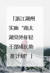 浙江湖州实施“南太湖党外年轻干部成长助推计划”