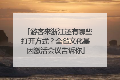 游客来浙江还有哪些打开方式？全省文化基因激活会议告诉你