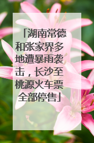 湖南常德和张家界多地遭暴雨袭击，长沙至桃源火车票全部停售