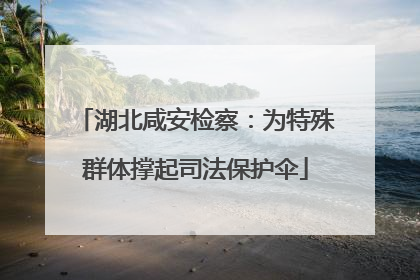 湖北咸安检察：为特殊群体撑起司法保护伞