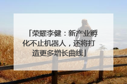 荣耀李健：新产业孵化不止机器人，还将打造更多增长曲线