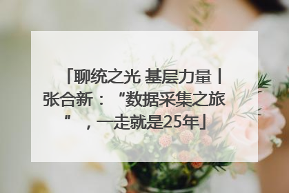 聊统之光 基层力量丨张合新：“数据采集之旅”，一走就是25年
