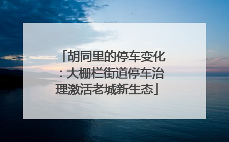 胡同里的停车变化：大栅栏街道停车治理激活老城新生态