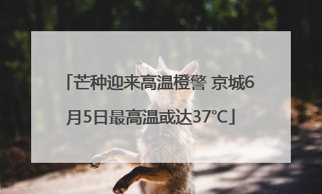 芒种迎来高温橙警 京城6月5日最高温或达37℃