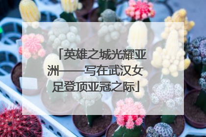 英雄之城光耀亚洲——写在武汉女足登顶亚冠之际