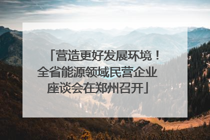 营造更好发展环境！全省能源领域民营企业座谈会在郑州召开