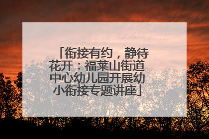 衔接有约，静待花开：福莱山街道中心幼儿园开展幼小衔接专题讲座