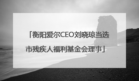 衡阳爱尔CEO刘晓琼当选市残疾人福利基金会理事
