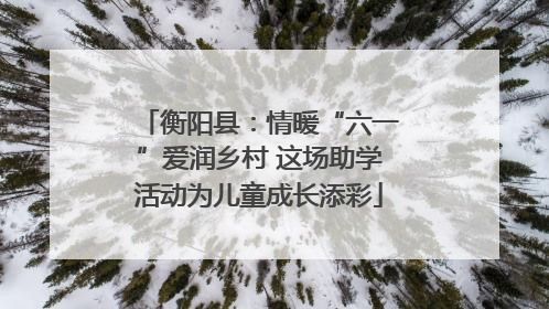 衡阳县：情暖“六一”爱润乡村 这场助学活动为儿童成长添彩
