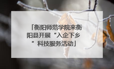 衡阳师范学院来衡阳县开展“入企下乡”科技服务活动