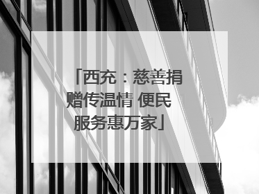 西充：慈善捐赠传温情 便民服务惠万家