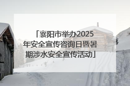 襄阳市举办2025年安全宣传咨询日暨暑期涉水安全宣传活动