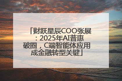 财跃星辰COO张展：2025年AI普惠破圈，C端智能体应用成金融转型关键