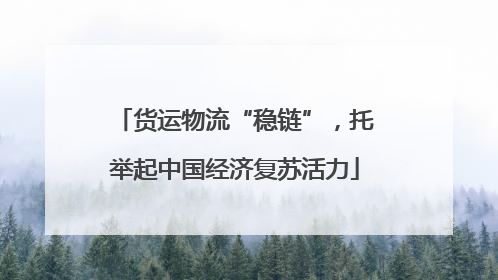 货运物流“稳链”，托举起中国经济复苏活力