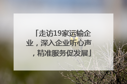 走访19家运输企业，深入企业听心声，精准服务促发展