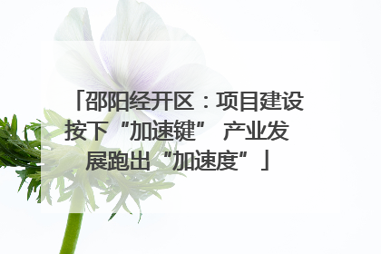 邵阳经开区：项目建设按下“加速键” 产业发展跑出“加速度”
