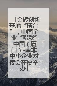 金砖创新基地“搭台”，中南企业“唱戏” 中国（厦门）-南非中小企业对接会在厦举办