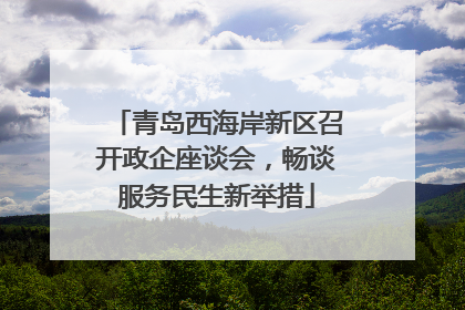 青岛西海岸新区召开政企座谈会，畅谈服务民生新举措