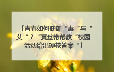 青春如何抵御“毒“与“艾“？“黄丝带帮教“校园活动给出硬核答案“