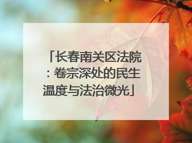 长春南关区法院：卷宗深处的民生温度与法治微光