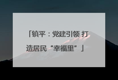 镇平：党建引领 打造居民“幸福里”