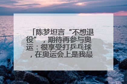 陈梦坦言“不想退役”，期待再参与奥运：很享受打乒乓球，在奥运会上是我最幸福的时候