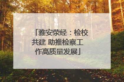 雅安荥经：检校共建 助推检察工作高质量发展