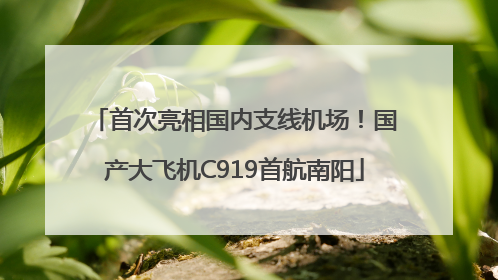首次亮相国内支线机场！国产大飞机C919首航南阳
