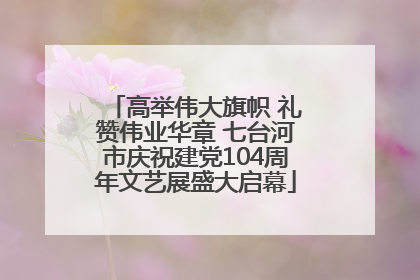 高举伟大旗帜 礼赞伟业华章 七台河市庆祝建党104周年文艺展盛大启幕