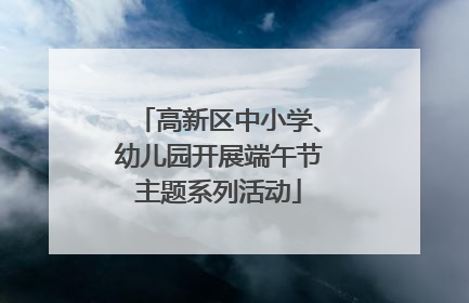 高新区中小学、幼儿园开展端午节主题系列活动