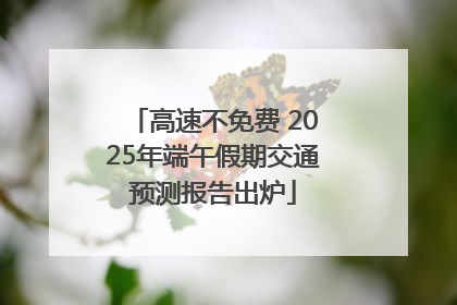 高速不免费 2025年端午假期交通预测报告出炉