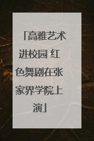 高雅艺术进校园 红色舞剧在张家界学院上演