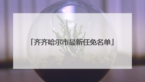 齐齐哈尔市最新任免名单