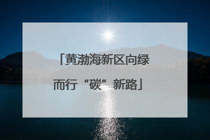 黄渤海新区向绿而行“碳”新路