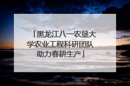黑龙江八一农垦大学农业工程科研团队助力春耕生产