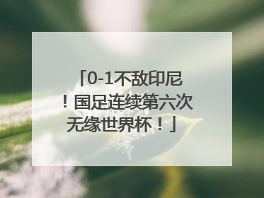 0-1不敌印尼！国足连续第六次无缘世界杯！