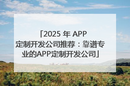 2025 年 APP 定制开发公司推荐：靠谱专业的APP定制开发公司