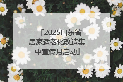 2025山东省居家适老化改造集中宣传月启动