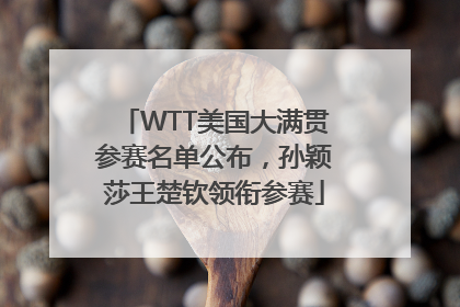 WTT美国大满贯参赛名单公布，孙颖莎王楚钦领衔参赛